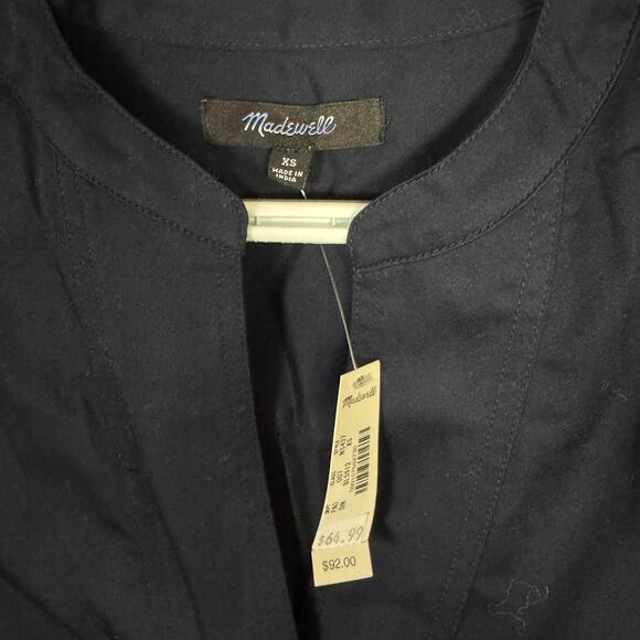 Madewell V-Neck Long-Sleeve Top Womens XS Deep Indigo Blue Stretch Regular Fit - Picture 5 of 8